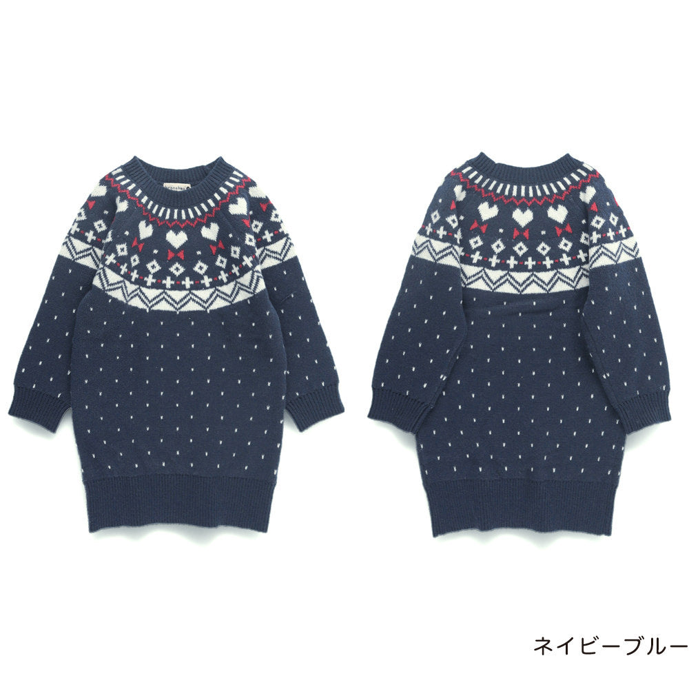 日本童裝 Branshes 針織連身裙 80-150cm 女童款 冬季 DRESSES