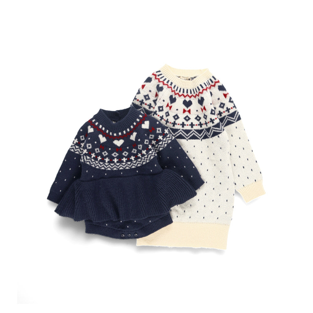 日本童裝 Branshes 針織連身裙 80-150cm 女童款 冬季 DRESSES