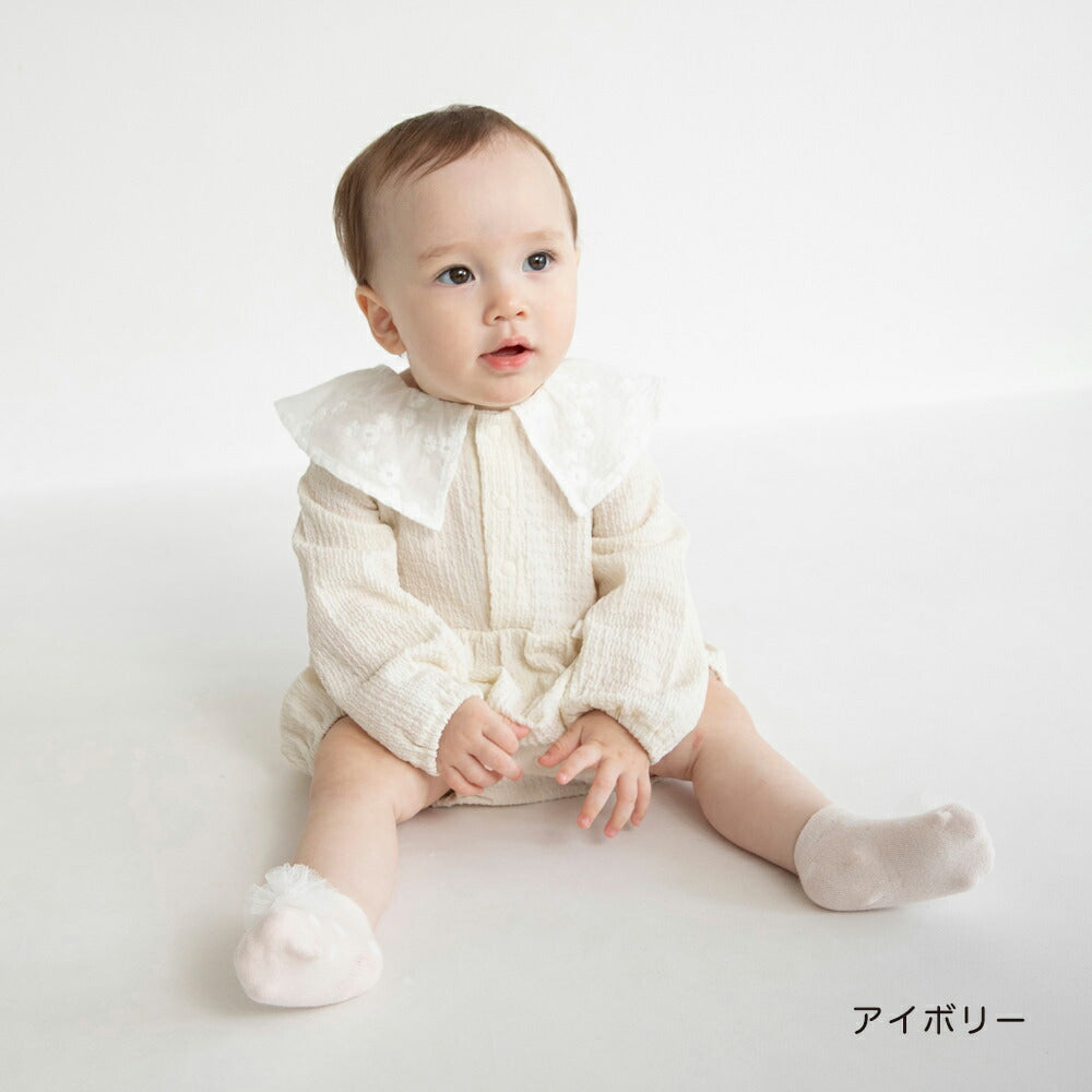 日本童裝 Branshes 花花翻領連衣 70-80cm 女童款 初生嬰兒 冬季 Jumpsuit