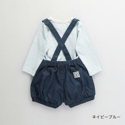 日本童裝 Branshes 吊帶連衣兩件套裝 70-80cm 男童款 初生嬰兒 冬季 Jumpsuit