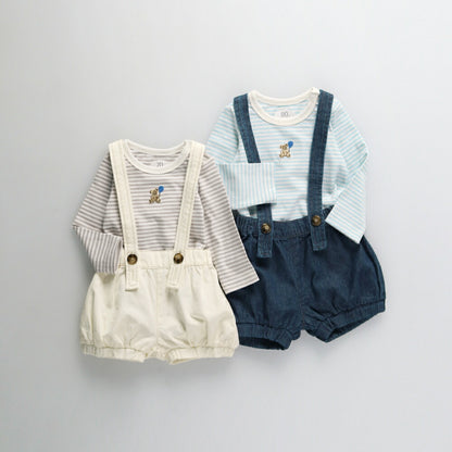 日本童裝 Branshes 吊帶連衣兩件套裝 70-80cm 男童款 初生嬰兒 冬季 Jumpsuit