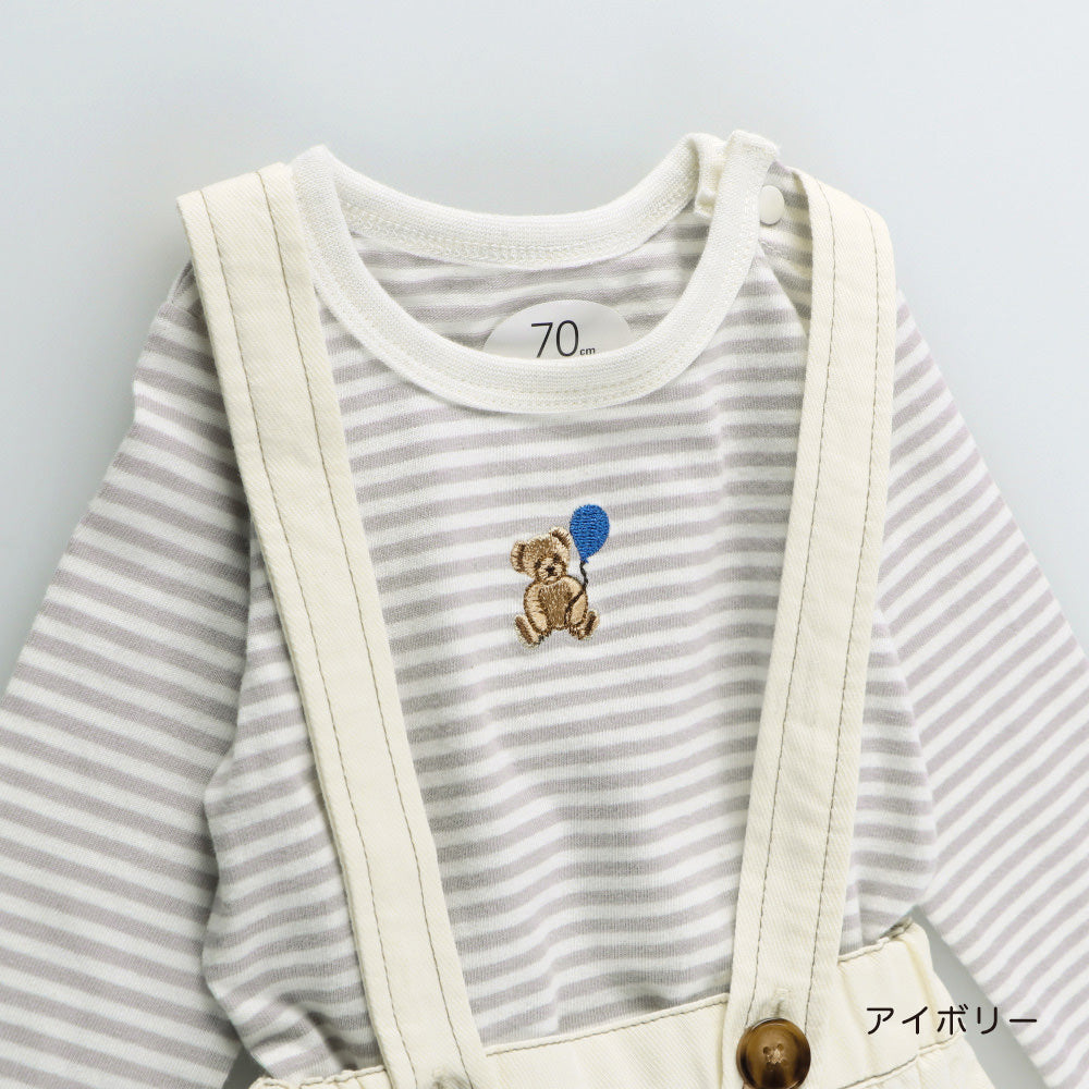 日本童裝 Branshes 吊帶連衣兩件套裝 70-80cm 男童款 初生嬰兒 冬季 Jumpsuit