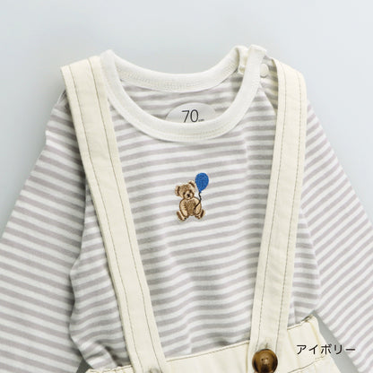 日本童裝 Branshes 吊帶連衣兩件套裝 70-80cm 男童款 初生嬰兒 冬季 Jumpsuit