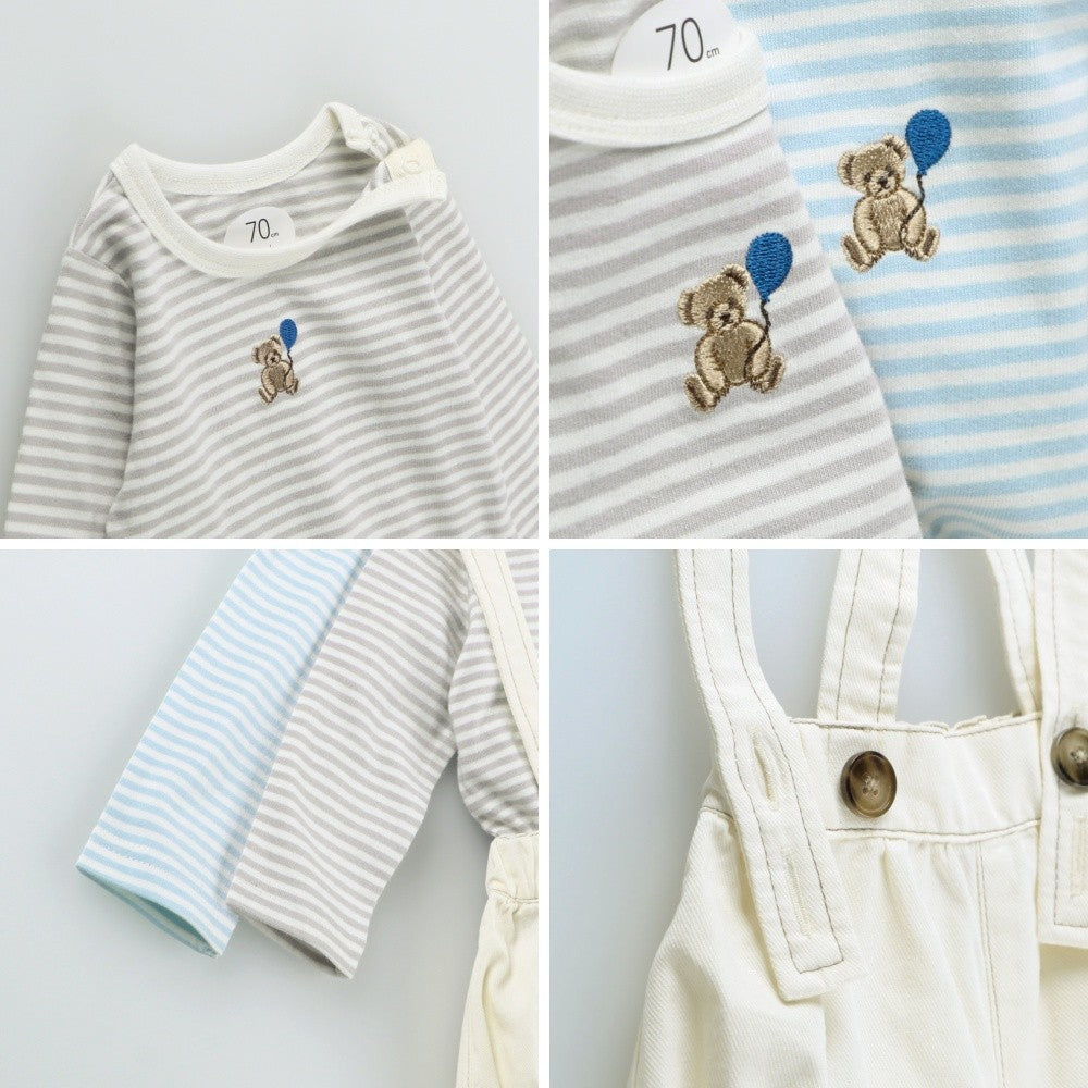 日本童裝 Branshes 吊帶連衣兩件套裝 70-80cm 男童款 初生嬰兒 冬季 Jumpsuit