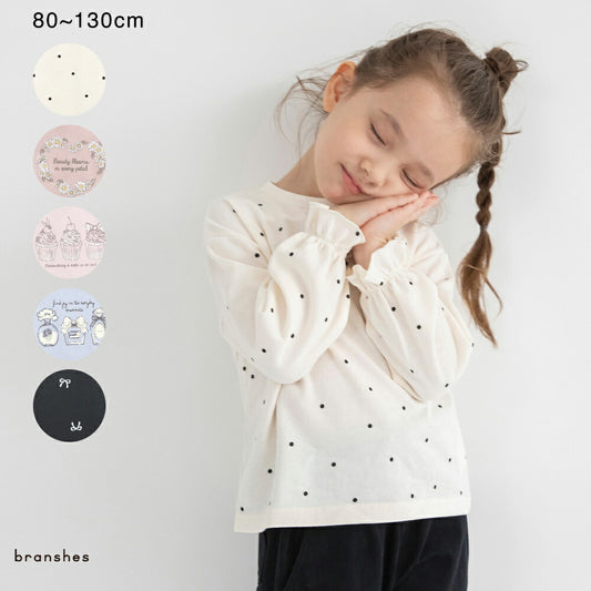 日本童裝 Branshes 長袖上衣 80-130cm 女童款 冬季 TOPS
