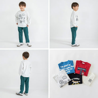 日本童裝 Branshes 印花上衣 80-150cm 男童款 冬季 TOPS 聖誕紅/新年紅