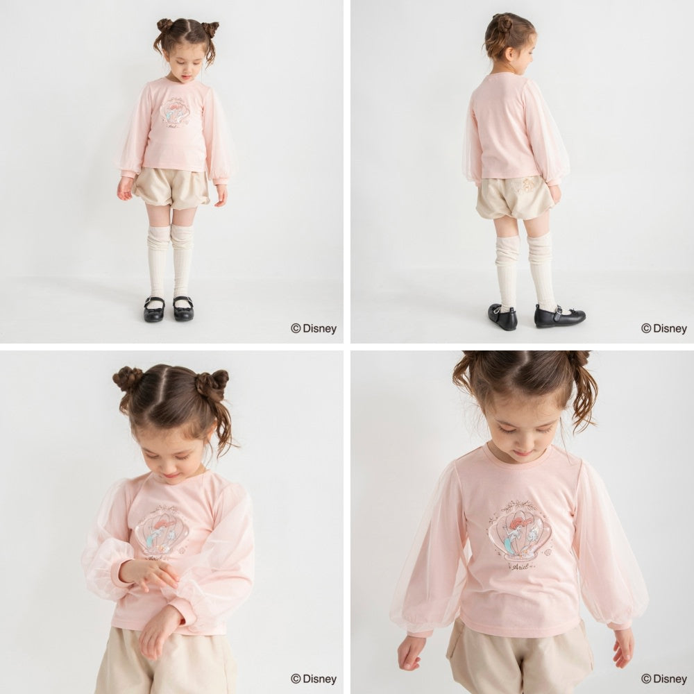 日本童裝 Branshes x Disney 網紗袖衛衣 90-130cm 女童款 春季 TOPS