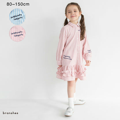 日本童裝 Branshes 花邊襯衫連身裙 80-150cm 女童款 春季 DRESSES 新之春