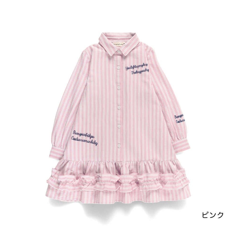 日本童裝 Branshes 花邊襯衫連身裙 80-150cm 女童款 春季 DRESSES 新之春