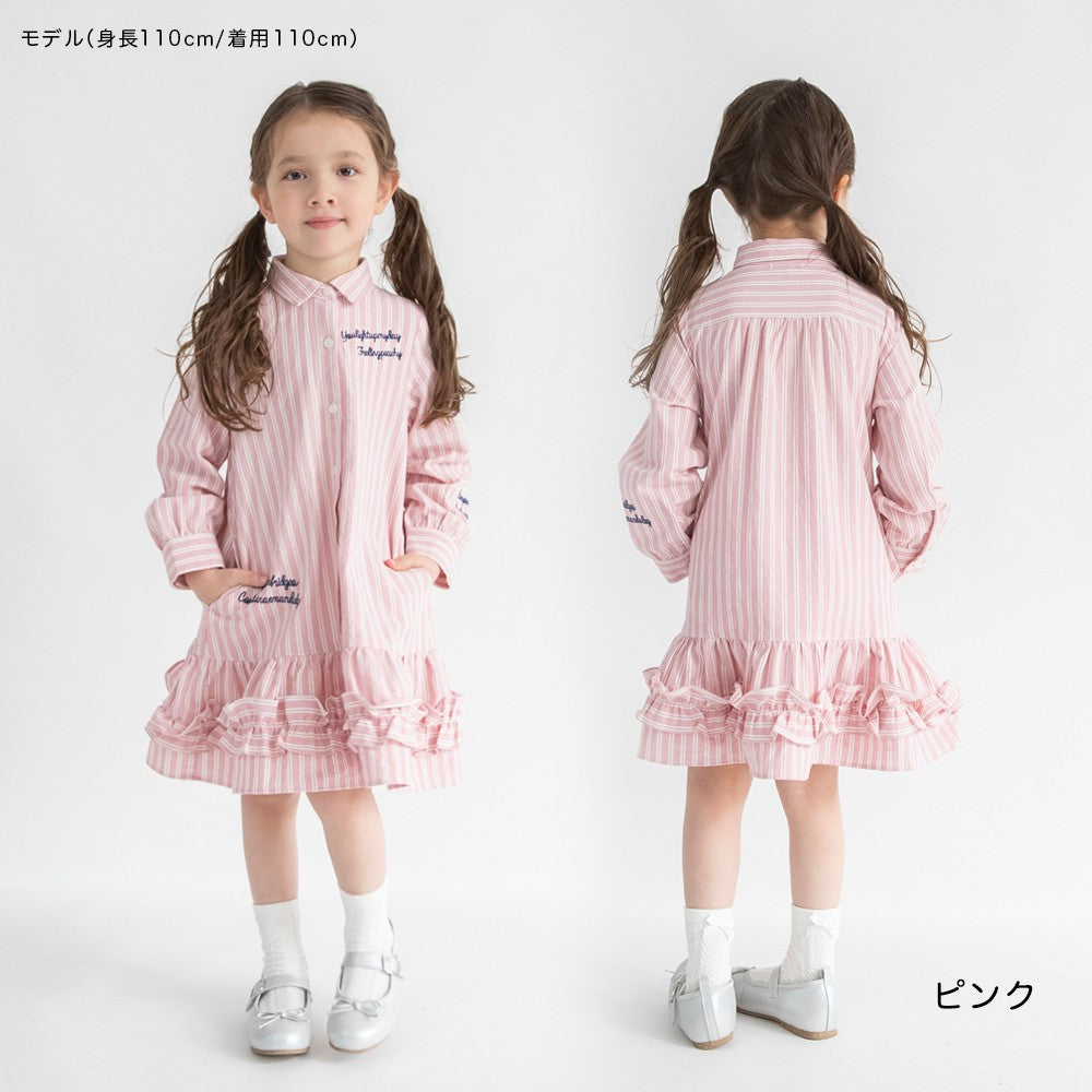 日本童裝 Branshes 花邊襯衫連身裙 80-150cm 女童款 春季 DRESSES 新之春