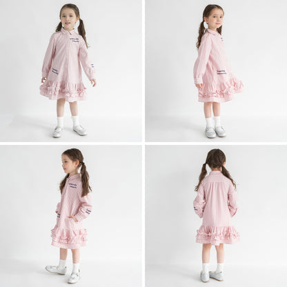 日本童裝 Branshes 花邊襯衫連身裙 80-150cm 女童款 春季 DRESSES 新之春