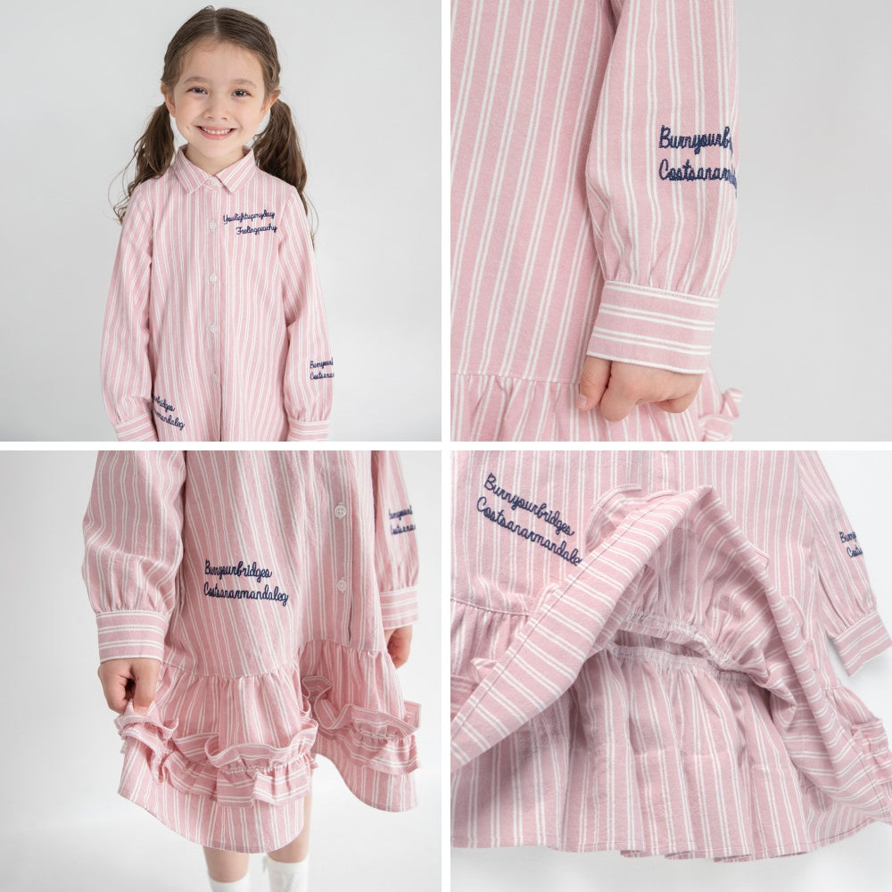 日本童裝 Branshes 花邊襯衫連身裙 80-150cm 女童款 春季 DRESSES 新之春