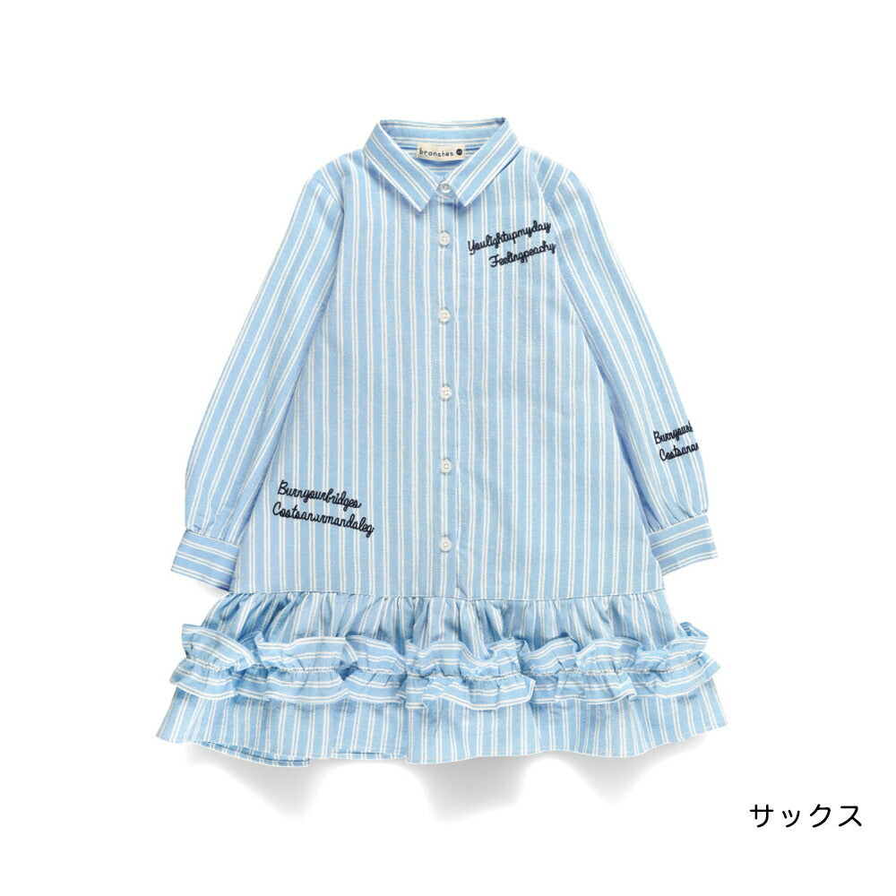日本童裝 Branshes 花邊襯衫連身裙 80-150cm 女童款 春季 DRESSES 新之春
