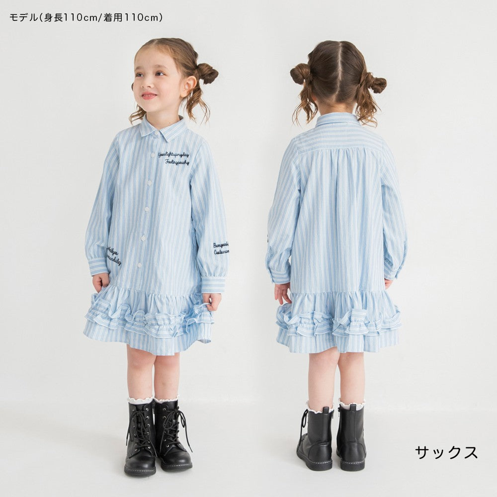 日本童裝 Branshes 花邊襯衫連身裙 80-150cm 女童款 春季 DRESSES 新之春