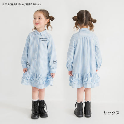 日本童裝 Branshes 花邊襯衫連身裙 80-150cm 女童款 春季 DRESSES 新之春