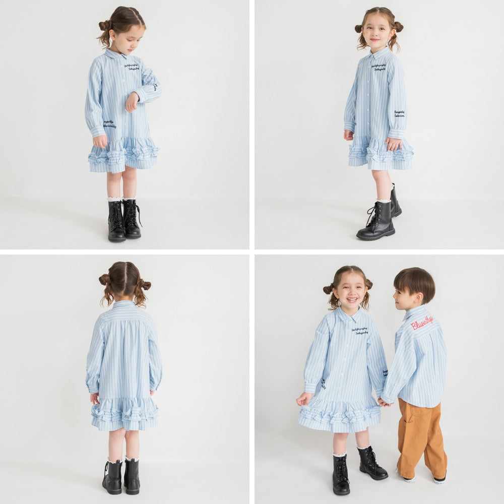 日本童裝 Branshes 花邊襯衫連身裙 80-150cm 女童款 春季 DRESSES 新之春