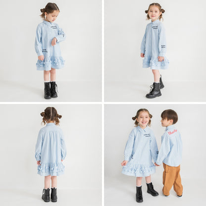 日本童裝 Branshes 花邊襯衫連身裙 80-150cm 女童款 春季 DRESSES 新之春