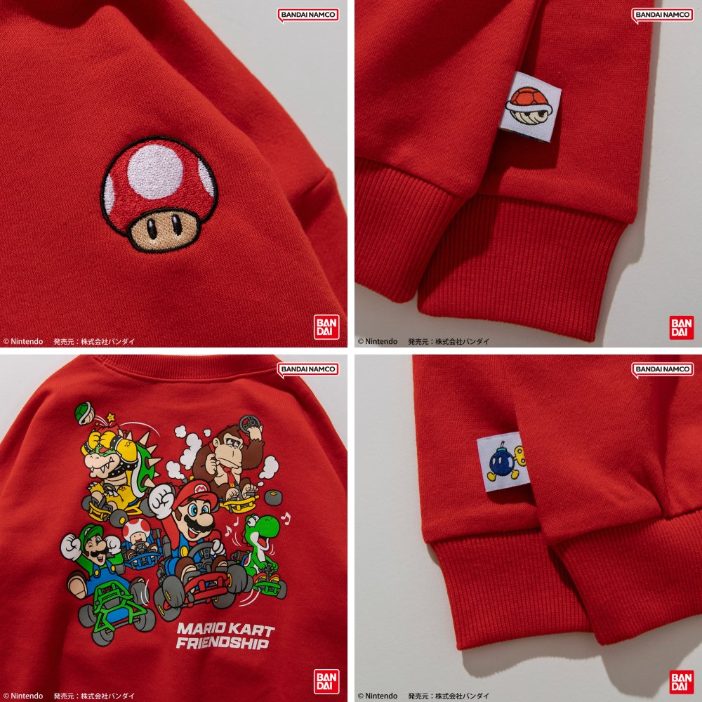 日本童裝 Branshes x Super Mario 印花衛衣 80-150cm 男童款/女童款 春季 TOPS 聖誕紅/新年紅