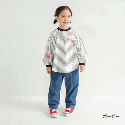 日本童裝 Branshes 貼布長袖上衣 100-150cm 女童款 春季 TOPS