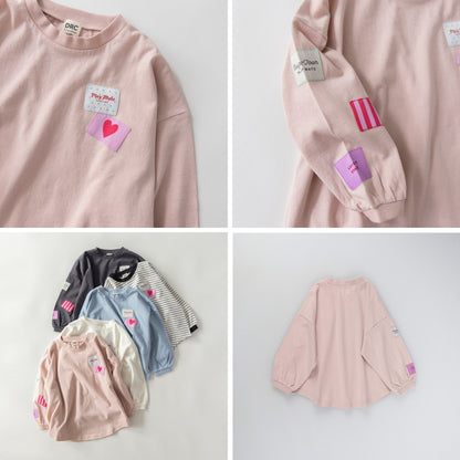 日本童裝 Branshes 貼布長袖上衣 100-150cm 女童款 春季 TOPS