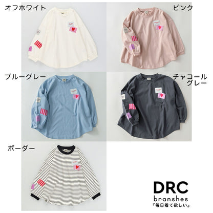 日本童裝 Branshes 貼布長袖上衣 100-150cm 女童款 春季 TOPS