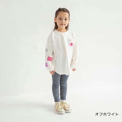 日本童裝 Branshes 貼布長袖上衣 100-150cm 女童款 春季 TOPS