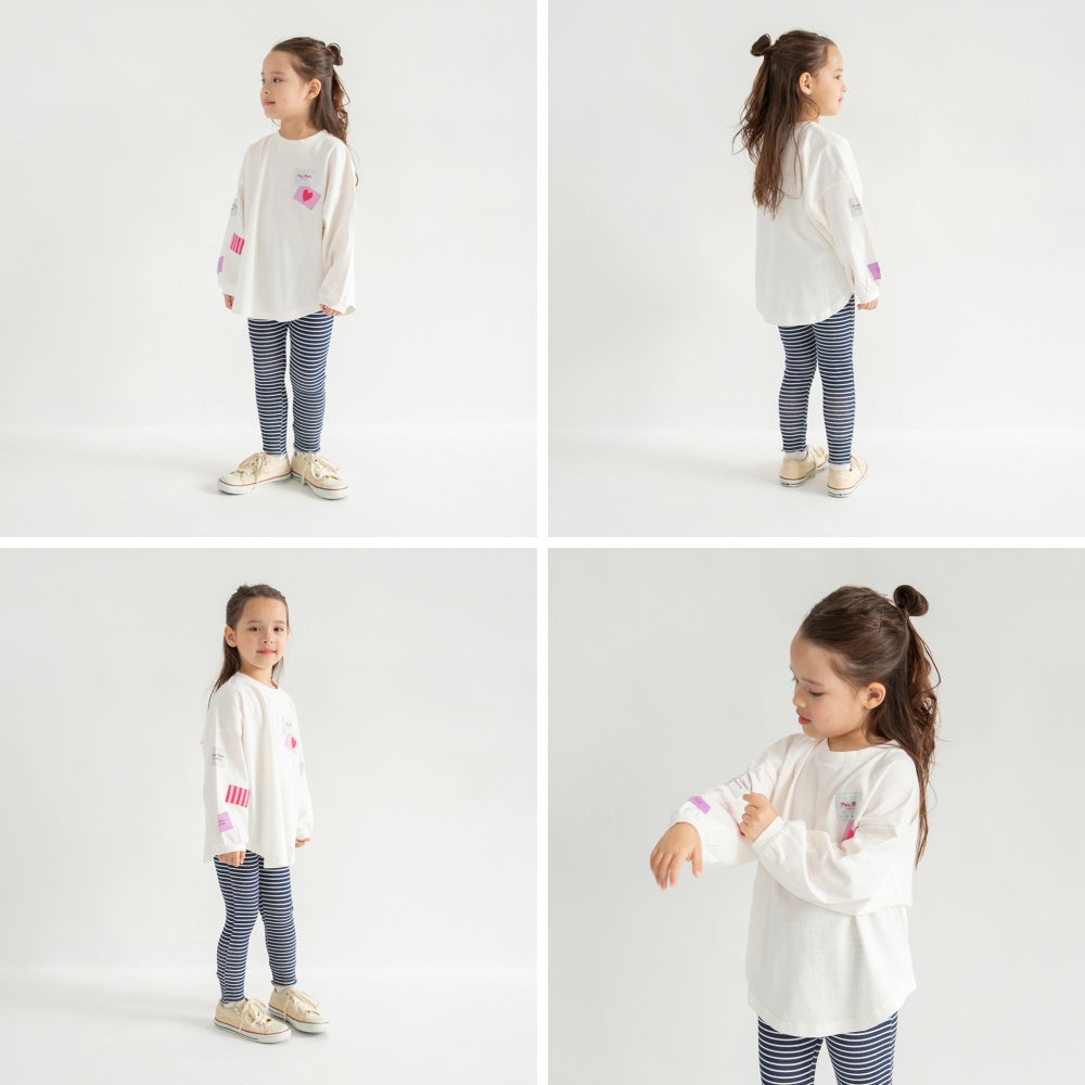 日本童裝 Branshes 貼布長袖上衣 100-150cm 女童款 春季 TOPS