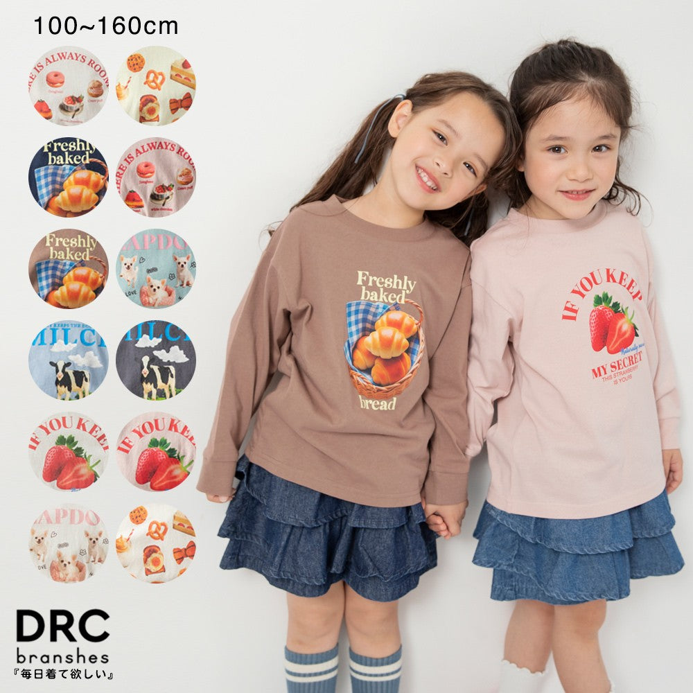 日本童裝 Branshes 印花長袖上衣 100-160cm 男童款/女童款 春季 TOPS