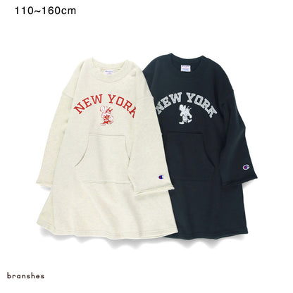 日本童裝 Branshes x Champion 衛衣連身裙 110-160cm 女童款 春季 DRESSES