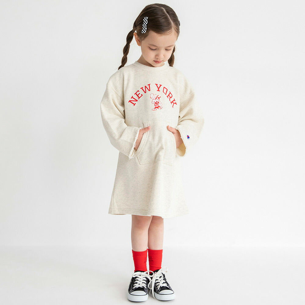 日本童裝 Branshes x Champion 衛衣連身裙 110-160cm 女童款 春季 DRESSES