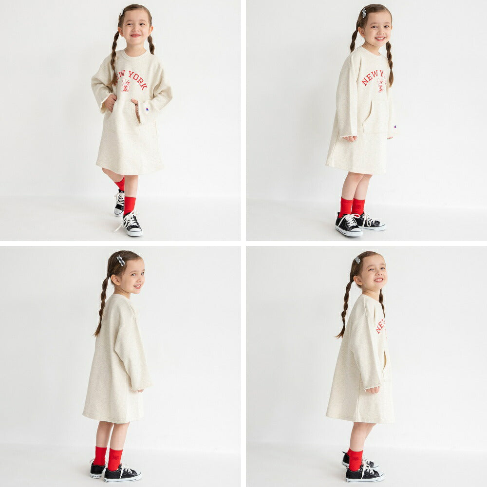 日本童裝 Branshes x Champion 衛衣連身裙 110-160cm 女童款 春季 DRESSES