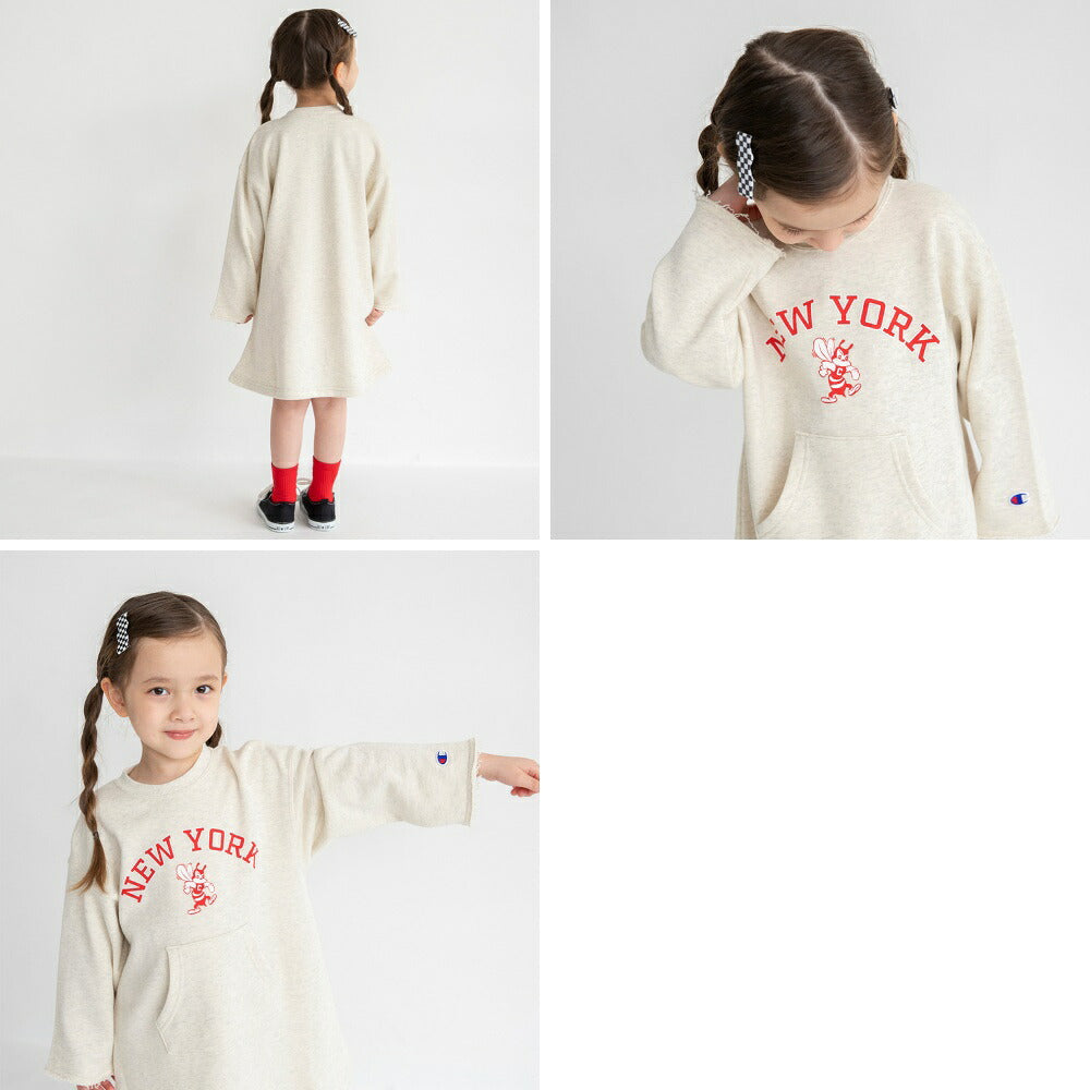 日本童裝 Branshes x Champion 衛衣連身裙 110-160cm 女童款 春季 DRESSES