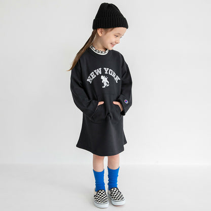 日本童裝 Branshes x Champion 衛衣連身裙 110-160cm 女童款 春季 DRESSES