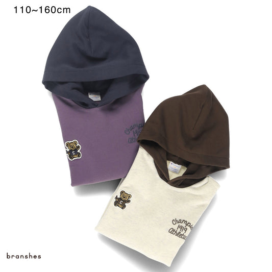 日本童裝 Branshes x Champion 拼色帽衛衣 110-160cm 男童款/女童款 春季 TOPS