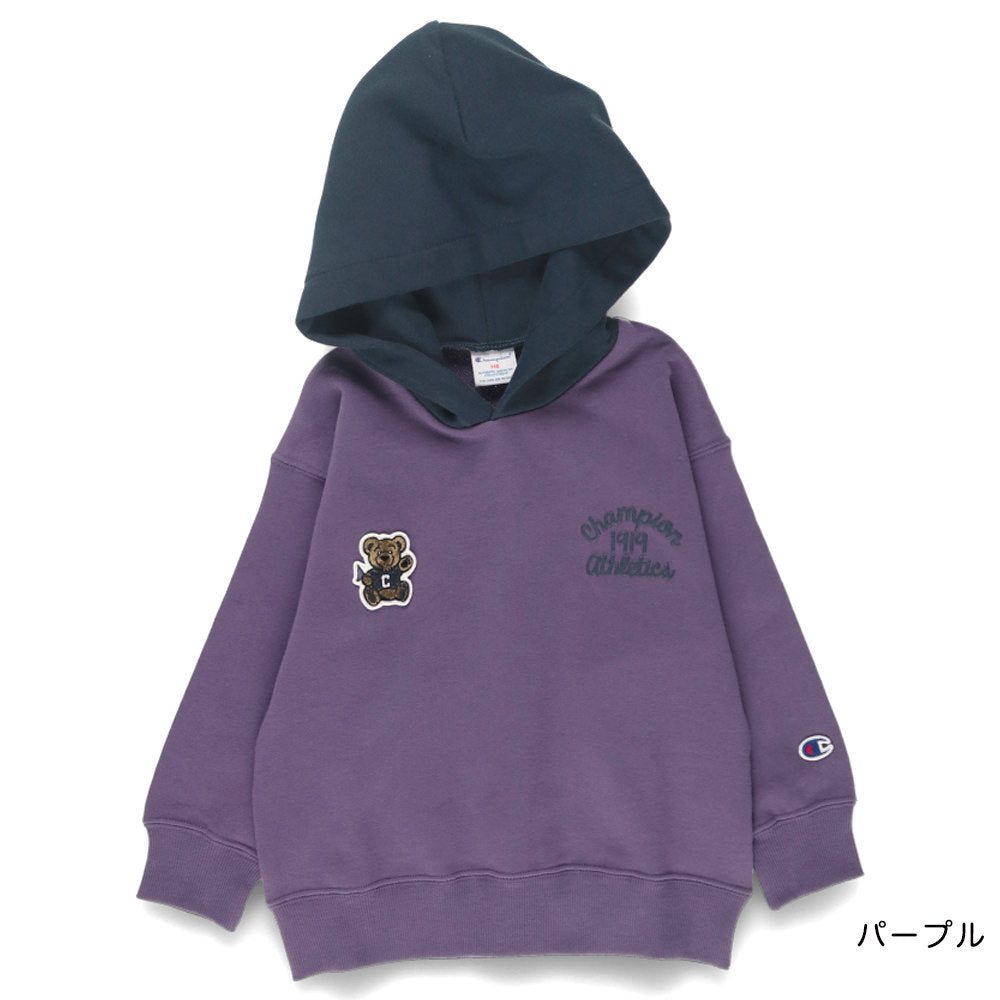 日本童裝 Branshes x Champion 拼色帽衛衣 110-160cm 男童款/女童款 春季 TOPS