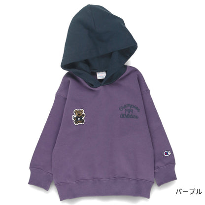 日本童裝 Branshes x Champion 拼色帽衛衣 110-160cm 男童款/女童款 春季 TOPS