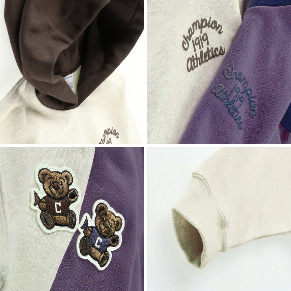 日本童裝 Branshes x Champion 拼色帽衛衣 110-160cm 男童款/女童款 春季 TOPS