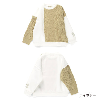 日本童裝 Branshes 抓毛針織拼衛衣 80-150cm 男童款 春季 TOPS