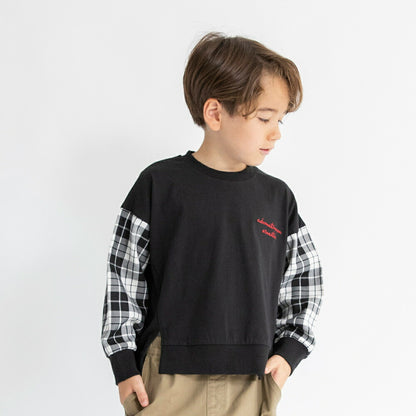 日本童裝 Branshes 拼接手袖衛衣 80-150cm 男童款 春季 TOPS