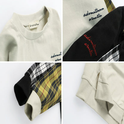 日本童裝 Branshes 拼接手袖衛衣 80-150cm 男童款 春季 TOPS