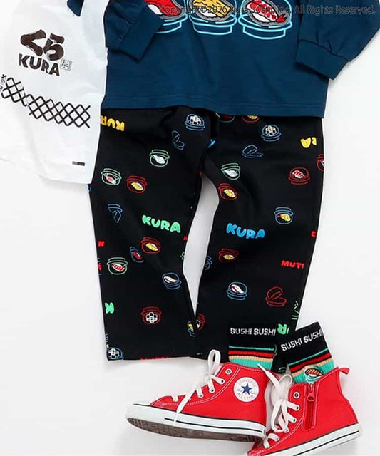 日本童裝 BREEZE  x くら壽司  防污系列 壽司圖案長褲 80-140cm 男童款 春季 PANTS