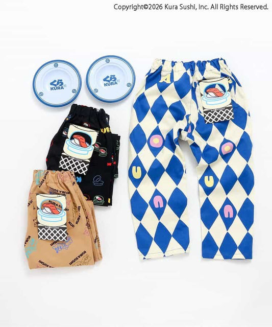 日本童裝 BREEZE  x くら壽司  防污系列 壽司圖案長褲 80-140cm 男童款 春季 PANTS