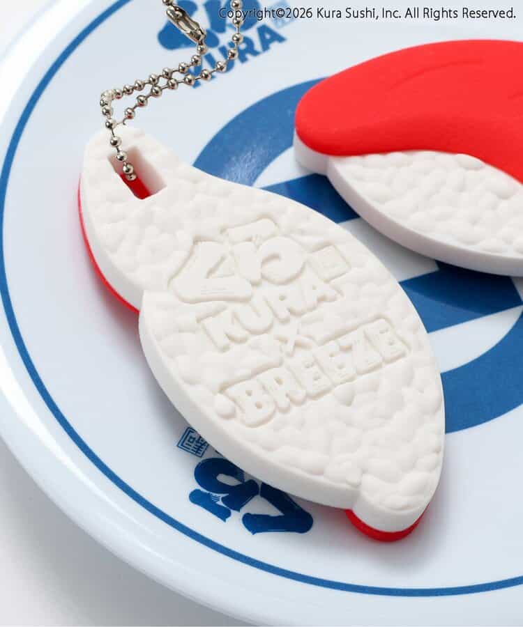 日本直送 BREEZE x くら壽司 三文魚壽司鎖匙扣連杯墊  日常用品