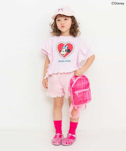 日本童裝 BREEZE x Disney SunnyPinkDays 荷葉邊上衣 80-130cm 女童款 夏季 TOPS