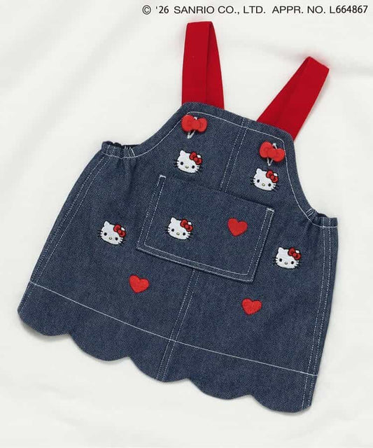 日本童裝 apres les cours x Sanrio 吊帶牛仔裙 70-80cm 女童款 初生嬰兒 夏季 DRESSES