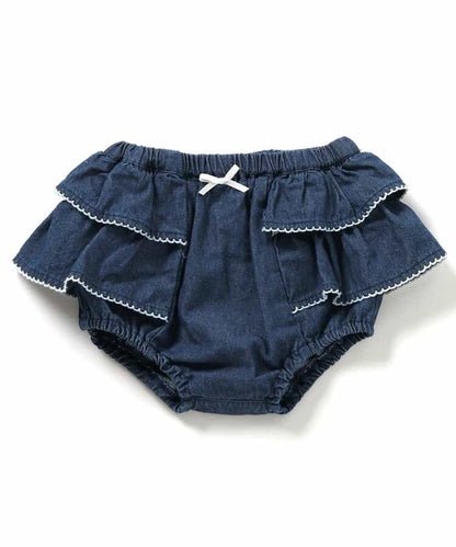 日本童裝 apres les cours x Sanrio 牛仔花邊短褲 70-80cm 女童款 初生嬰兒 夏季 PANTS