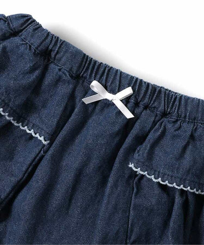 日本童裝 apres les cours x Sanrio 牛仔花邊短褲 70-80cm 女童款 初生嬰兒 夏季 PANTS