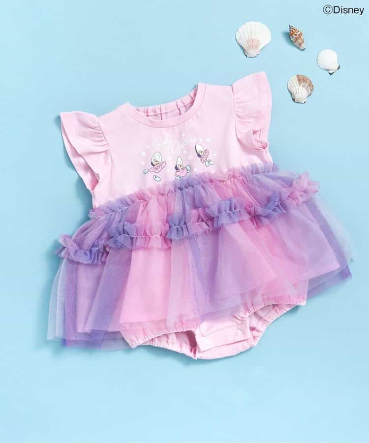 日本童裝 apres les cours x Disney ALICE in WONDERLAND 生蠔BB網紗連衣上衣 70-80cm 女童款 初生嬰兒 夏季 Jumpsuit