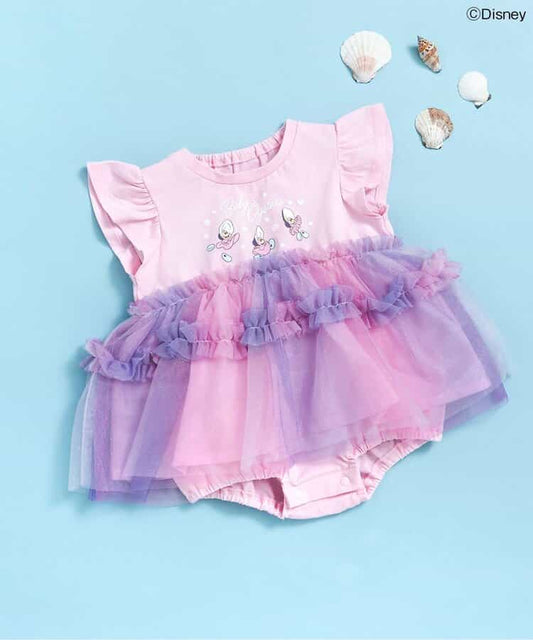日本童裝 apres les cours x Disney ALICE in WONDERLAND 生蠔BB網紗連衣上衣 70-80cm 女童款 初生嬰兒 夏季 Jumpsuit