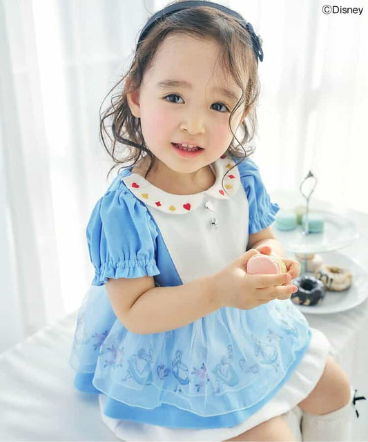 日本童裝 apres les cours x Disney ALICE in WONDERLAND 愛麗絲夢遊仙境上衣 80-130cm 女童款 夏季 TOPS